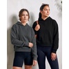 2 Pack Women’s Cropped Hoodies Crop Sweatshirt Ladies Fleece Pullover Top(Solid Black  Charcoal Heather)
