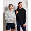 2 Pack Women’s Cropped Hoodies Crop Sweatshirt Ladies Fleece Pullover Top(Solid Black  Grey Heather)