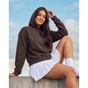 2 Pack Women’s Cropped Hoodies Crop Sweatshirt Ladies Fleece Pullover Top(Solid Navy Blazer  Charcoal Heather)