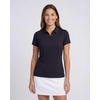 3 Pack Women’s Dry Fit Golf Polo Shirts with Zipper Short Sleeve Collared(Solid Black  Solid Black  Solid Black)