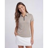 3 Pack Women’s Dry Fit Golf Polo Shirts with Zipper Short Sleeve Collared(Solid Black  Solid Chocolate Torte  Solid Moonbeam)