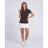 3 Pack Women’s Dry Fit Golf Polo Shirts with Zipper Short Sleeve Collared(Solid Black  Solid Chocolate Torte  Solid Moonbeam)