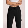 3 Pack Women’s Fleece Cargo Sweatpants Lounge Casual Sweat Pants Pockets(Solid Black  Solid Black  Solid Black)