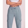 3 Pack Women’s Fleece Cargo Sweatpants Lounge Casual Sweat Pants Pockets(Solid Black  Solid Citadel  Solid Pale Lilac)