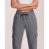 3 Pack Women’s Fleece Cargo Sweatpants Lounge Casual Sweat Pants Pockets(Solid Black  Solid Navy Blazer  Solid Quiet Shade)