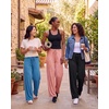 3 Pack Women’s Palazzo Pants Wide Leg Adaptive Pajama Bottoms Lounge Casual(Set 1)
