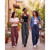 3 Pack Women’s Palazzo Pants Wide Leg Adaptive Pajama Bottoms Lounge Casual(Set 2)
