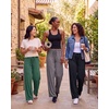 3 Pack Women’s Palazzo Pants Wide Leg Adaptive Pajama Bottoms Lounge Casual(Set 3)