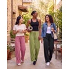 3 Pack Women’s Palazzo Pants Wide Leg Adaptive Pajama Bottoms Lounge Casual(Set 6)