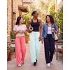 3 Pack Women’s Palazzo Pants Wide Leg Adaptive Pajama Bottoms Lounge Casual(Set 8)