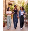 3 Pack Women’s Palazzo Pants Wide Leg Adaptive Pajama Bottoms Lounge Casual(Set 9)