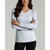 4 Pack Women’s Dry Fit Long Sleeve V Neck Tops Workout Athletic Tees Shirts(Set 4)