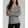 4 Pack Women’s Dry Fit Long Sleeve V Neck Tops Workout Athletic Tees Shirts(Set 7)