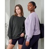 Real Essentials Ladies LS Fleece Oversized Crew Neck Sweatshirt(Solid Black  Charcoal Heather  Solid Orchid Petal)
