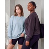 Real Essentials Ladies LS Fleece Oversized Crew Neck Sweatshirt(Solid Black  Solid Plum Perfect  Solid Ballad Blue)