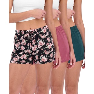 3 Pack Women’s Pajama Shorts Soft Sleep Lounge Pj Bottoms Comfy Cute Summer(Set F)