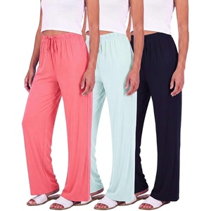 3 Pack Women’s Palazzo Pants Wide Leg Adaptive Pajama Bottoms Lounge Casual(Set 8)