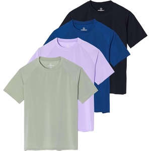 4 Pack Women’s Rash Guard Short Sleeve Swim Shirts Athletic Swimming Tops(Set 2)