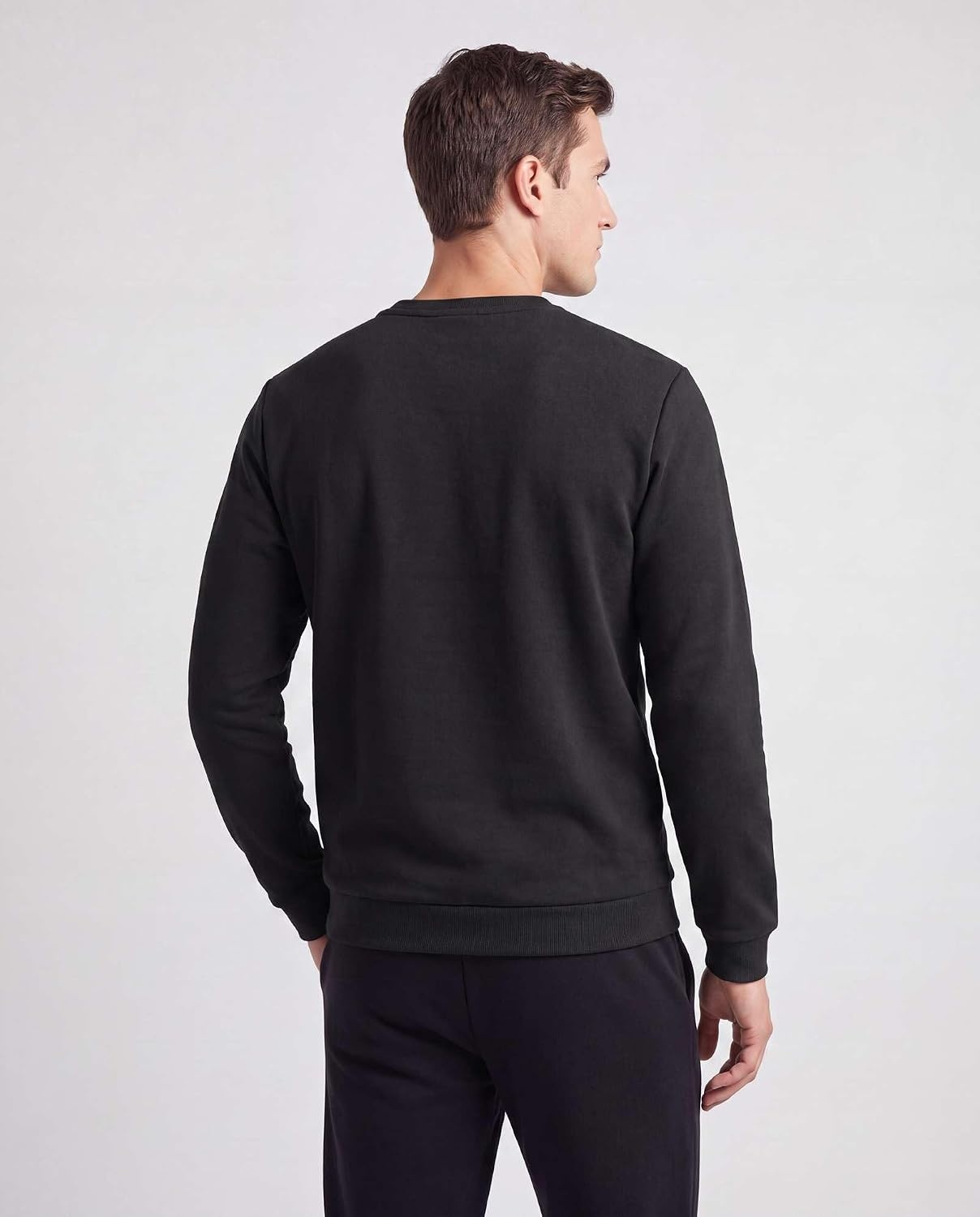 image:image3 Pack Mens Fleece Henley Shirts Long Sleeve Sweatshirt Sweater AthleticSolid Black Solid Black Solid Black