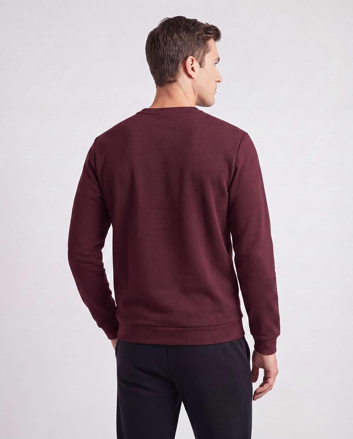 image:image3 Pack Mens Fleece Henley Shirts Long Sleeve Sweatshirt Sweater AthleticSolid Black Solid Burgundy Solid Vintage Indigo