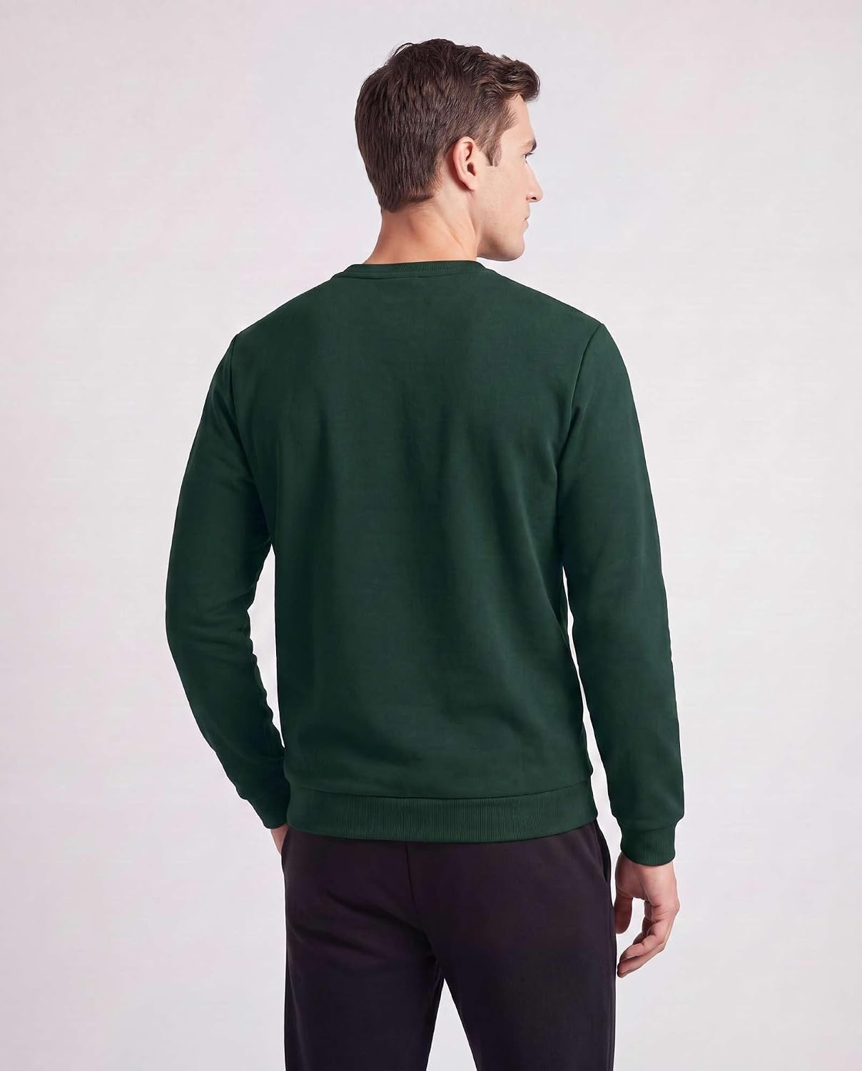 image:image3 Pack Mens Fleece Henley Shirts Long Sleeve Sweatshirt Sweater AthleticSolid Black Solid Pine Grove Solid Northern Droplet