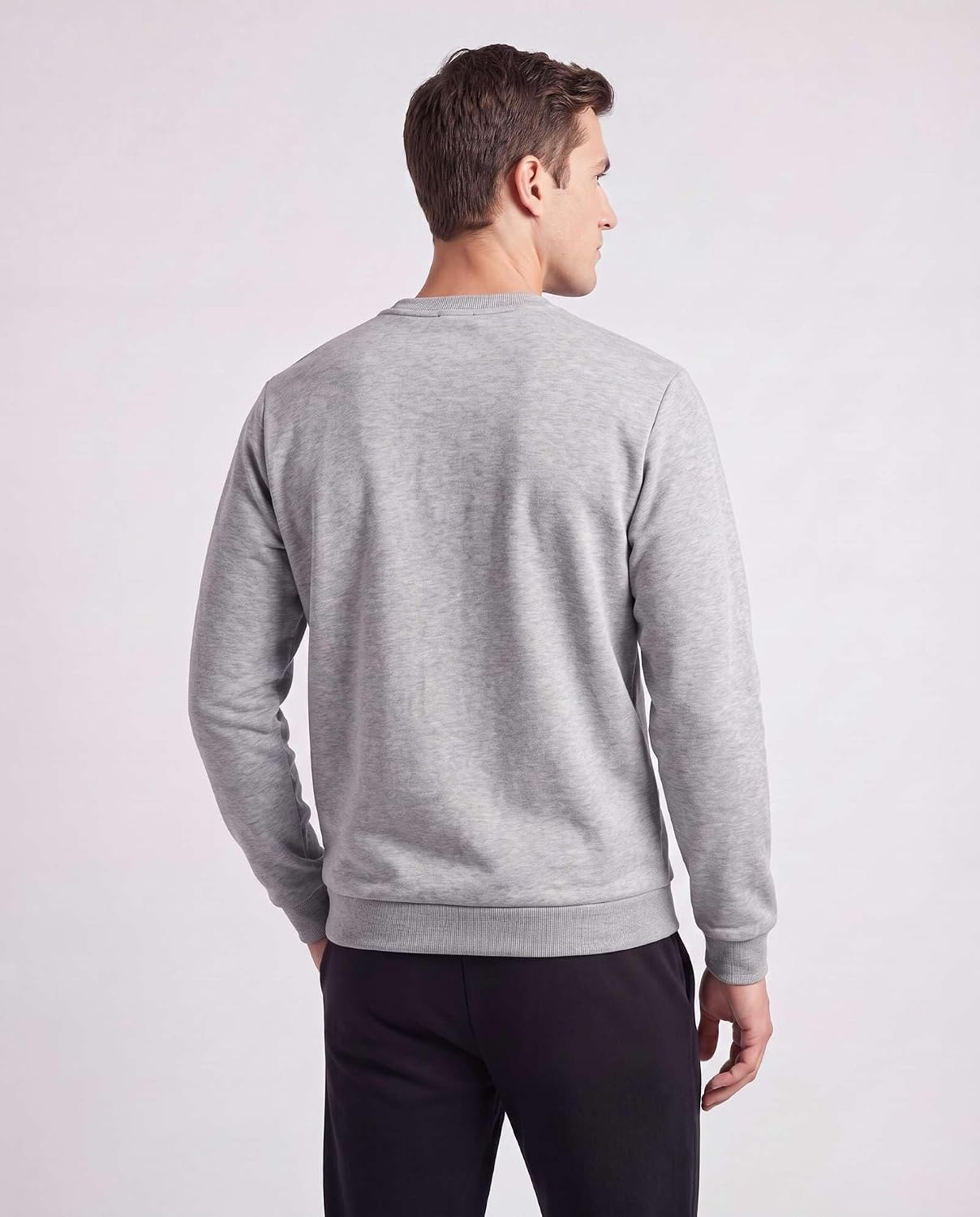 image:image3 Pack Mens Fleece Henley Shirts Long Sleeve Sweatshirt Sweater AthleticSolid Black Solid Quiet Shade Grey Heather