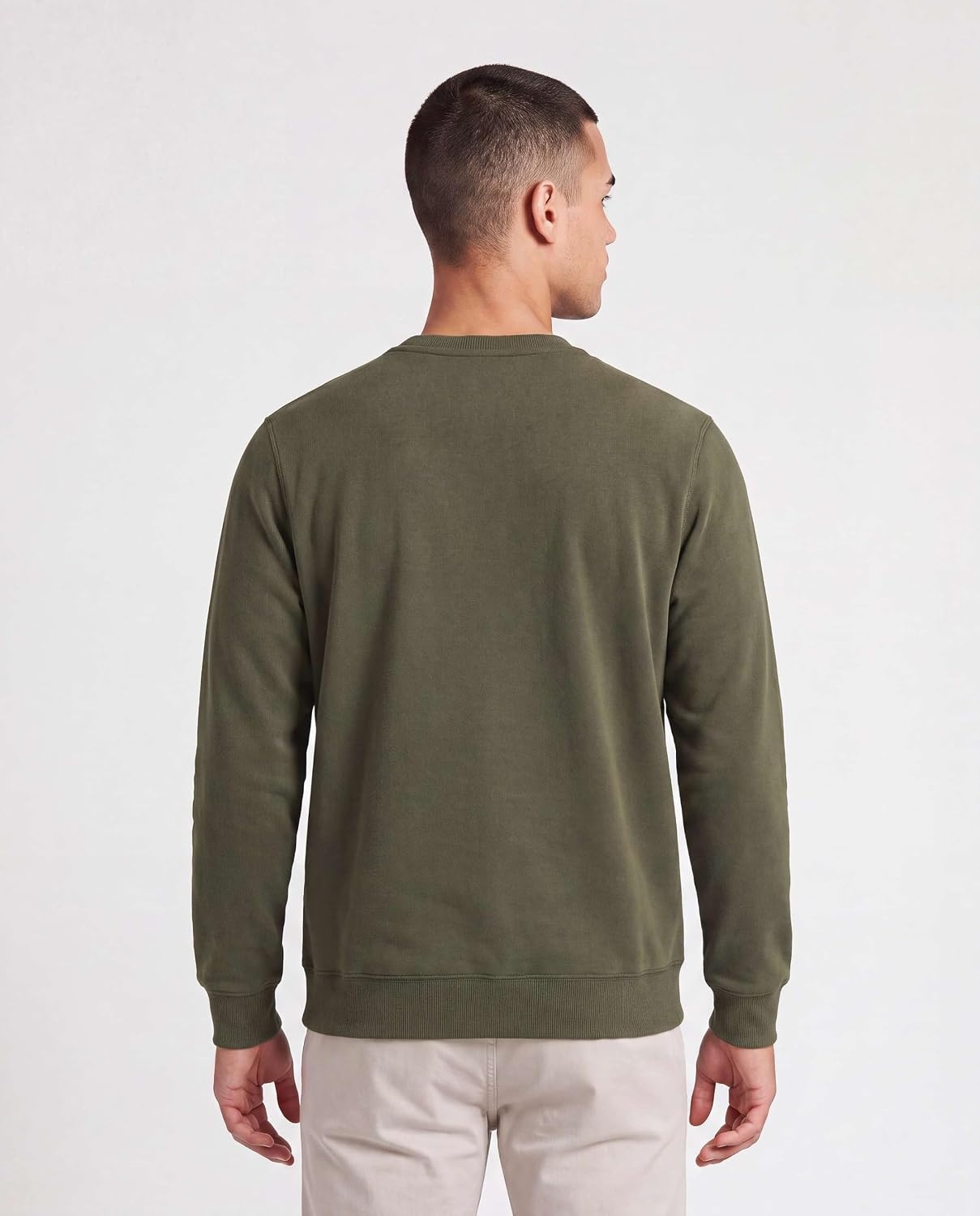 image:image3 Pack Mens Fleece Pocket Sweatshirt Pullover Long Sleeve Shirts SweaterSolid Black Solid Chocolate Torte Solid Olive Night