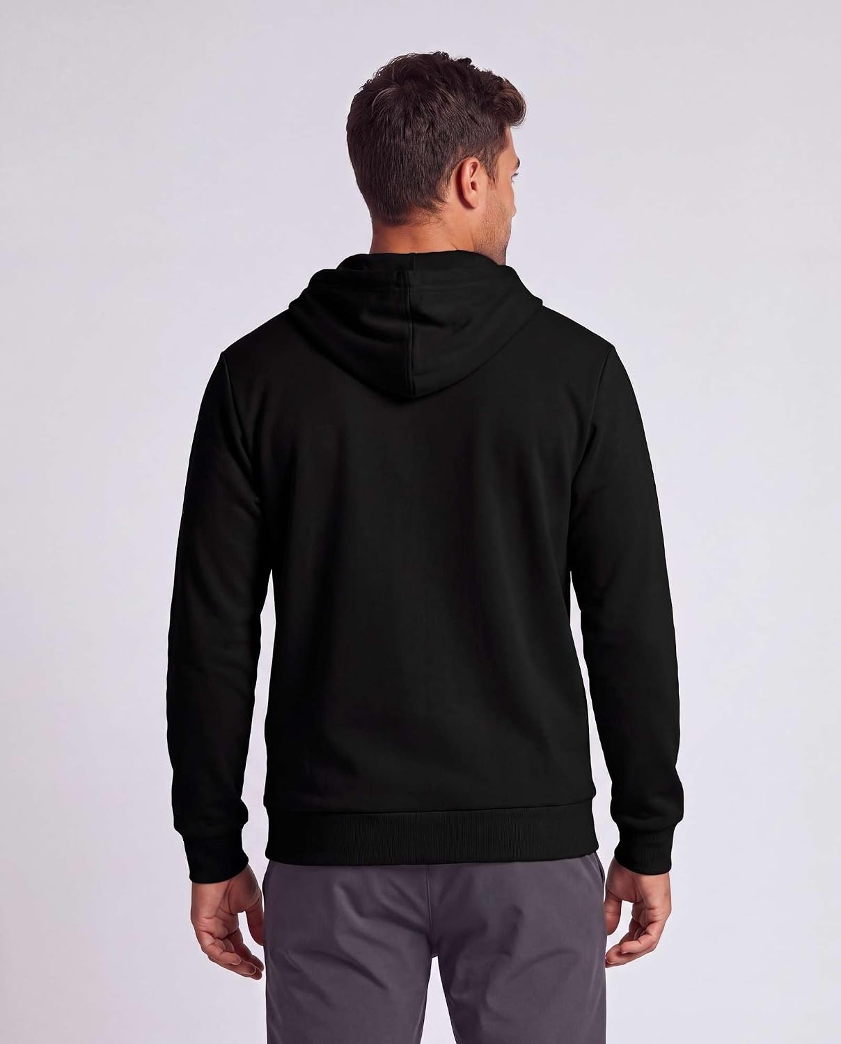 image:image3 Pack Mens Full Zip Up Hoodies Fleece Sweatshirts Jackets Workout ZipperSolid Black Solid Black Solid Black