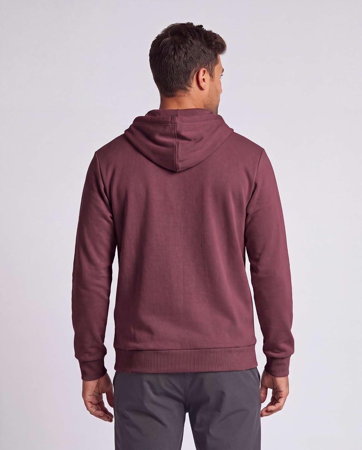 image:image3 Pack Mens Full Zip Up Hoodies Fleece Sweatshirts Jackets Workout ZipperSolid Black Solid Burgundy Grey Heather