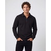 2 Pack Mens Fleece Quarter Zip Sweatshirt Sweater Collared Long Sleeve Top(Solid Black  Grey Heather)