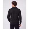 2 Pack Mens Fleece Quarter Zip Sweatshirt Sweater Collared Long Sleeve Top(Solid Black  Solid Black)