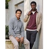 2 Pack Mens Fleece Sweatshirt Sweater Half Zip Pullover Long Sleeve Casual(Solid Burgundy  Grey Heather)