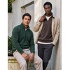 2 Pack Mens Fleece Sweatshirt Sweater Half Zip Pullover Long Sleeve Casual(Solid Chocolate Torte  Solid Pine Grove)
