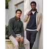 2 Pack Mens Fleece Sweatshirt Sweater Half Zip Pullover Long Sleeve Casual(Solid Navy Blazer  Charcoal Heather)