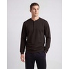 3 Pack Mens Fleece Henley Shirts Long Sleeve Sweatshirt Sweater Athletic(Solid Black  Solid Chocolate Torte  Solid Olive Night)
