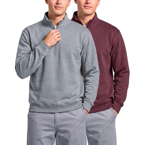 2 Pack Mens Fleece Sweatshirt Sweater Half Zip Pullover Long Sleeve Casual(Solid Burgundy  Grey Heather)