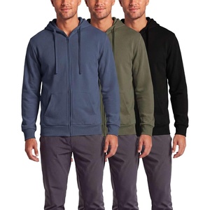 3 Pack Mens Full Zip Up Hoodies Fleece Sweatshirts Jackets Workout Zipper(Black Solid  Solid Olive Night  Solid Vintage Indigo)