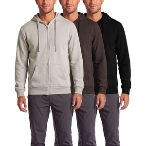 3 Pack Mens Full Zip Up Hoodies Fleece Sweatshirts Jackets Workout Zipper(Solid Black  Solid Choc. Torte  Solid Moonbeam)