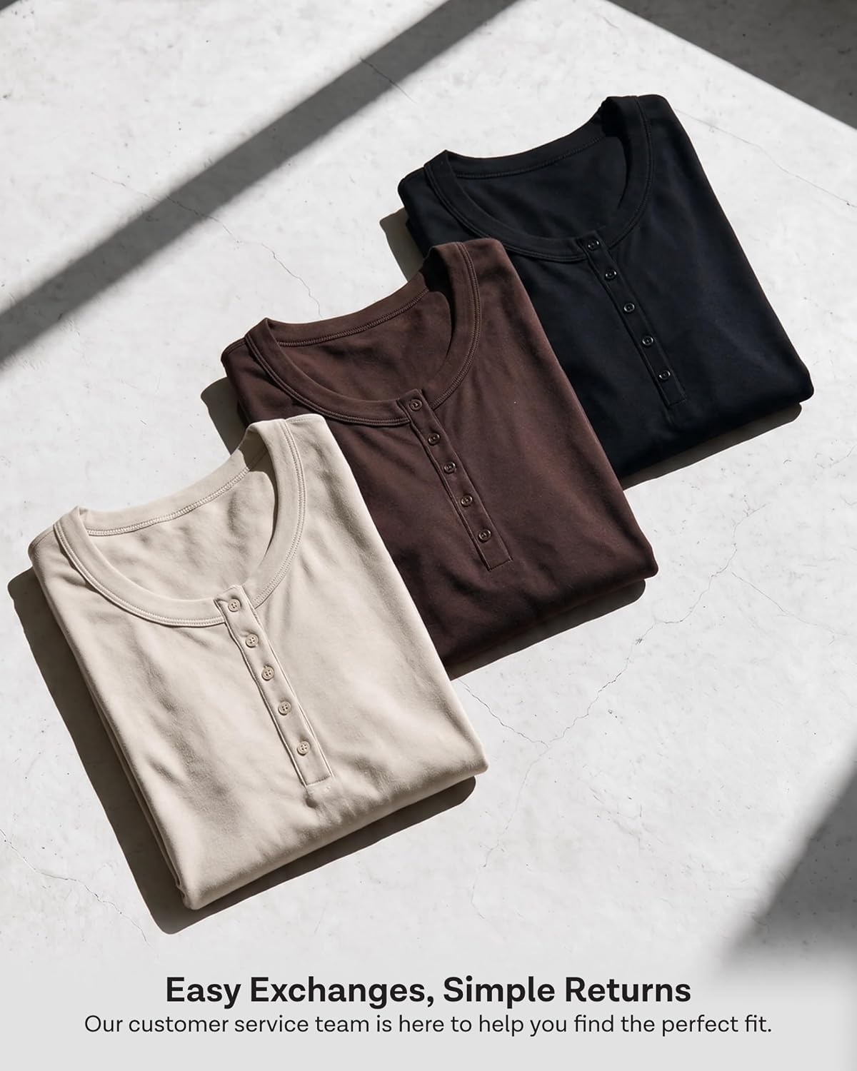 image:image3 Pack Womens Cotton Henley Shirts Long Sleeve Button Tops Casual Work TeesSolid Black Solid Burgundy Charcoal Heather