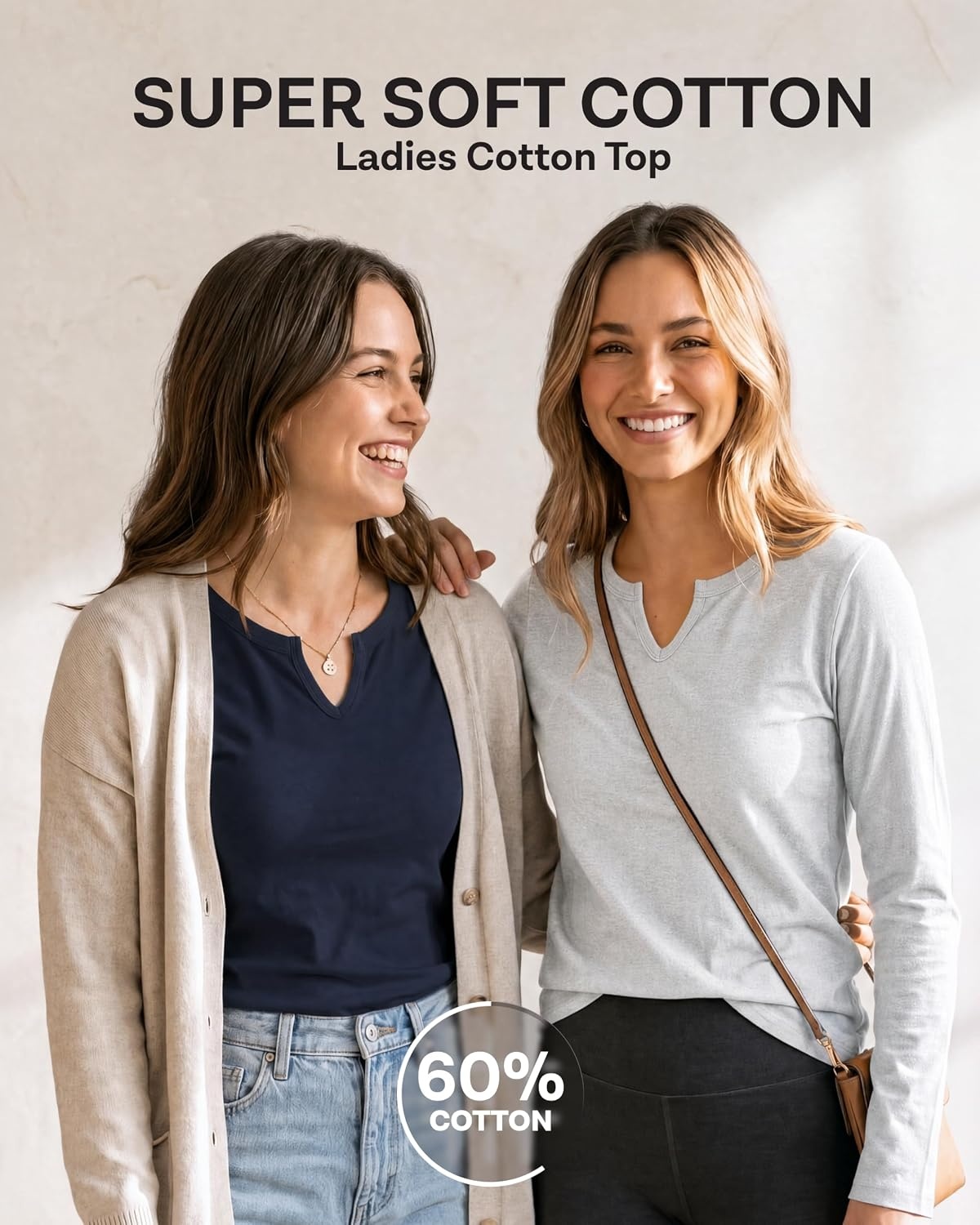 image:image3 Pack Womens Cotton Long Sleeve Tshirts Shirts Cute Tops Casual Work TeesSolid Black Solid Navy Blazer Grey Heather