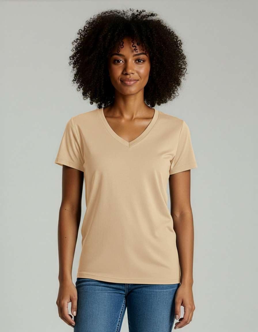 image:image4 Pack Womens Cotton Short Sleeve V Neck T Shirts Casual Tops Basic TeesSet 1