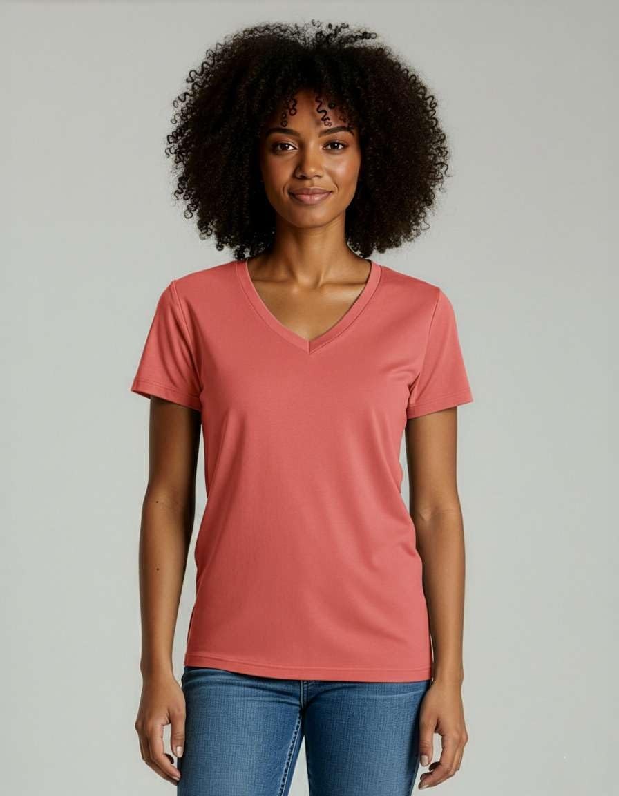 image:image4 Pack Womens Cotton Short Sleeve V Neck T Shirts Casual Tops Basic TeesSet 11