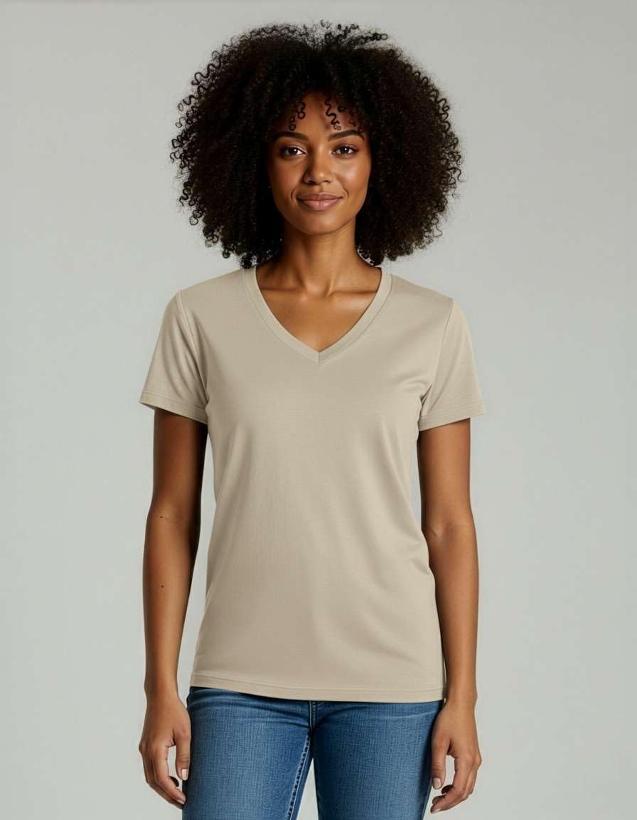 image:image4 Pack Womens Cotton Short Sleeve V Neck T Shirts Casual Tops Basic TeesSet 13