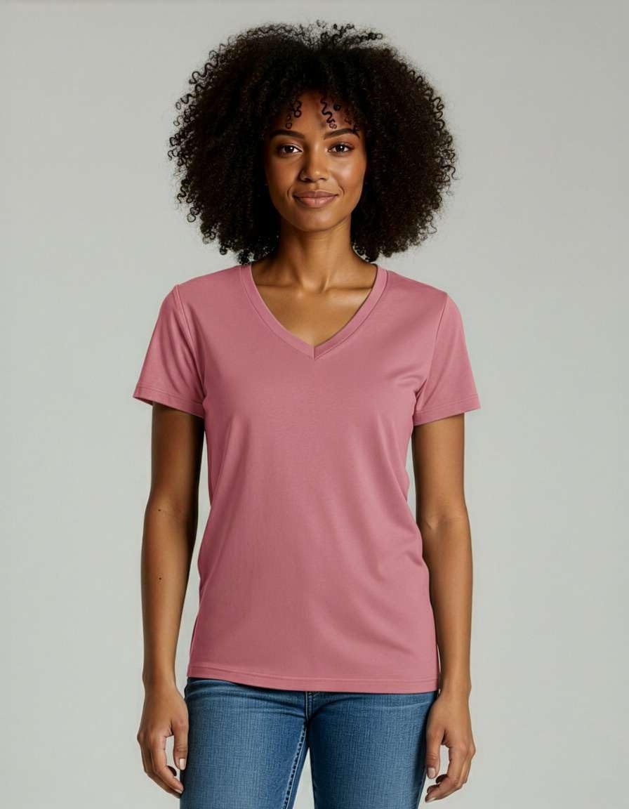 image:image4 Pack Womens Cotton Short Sleeve V Neck T Shirts Casual Tops Basic TeesSet 2