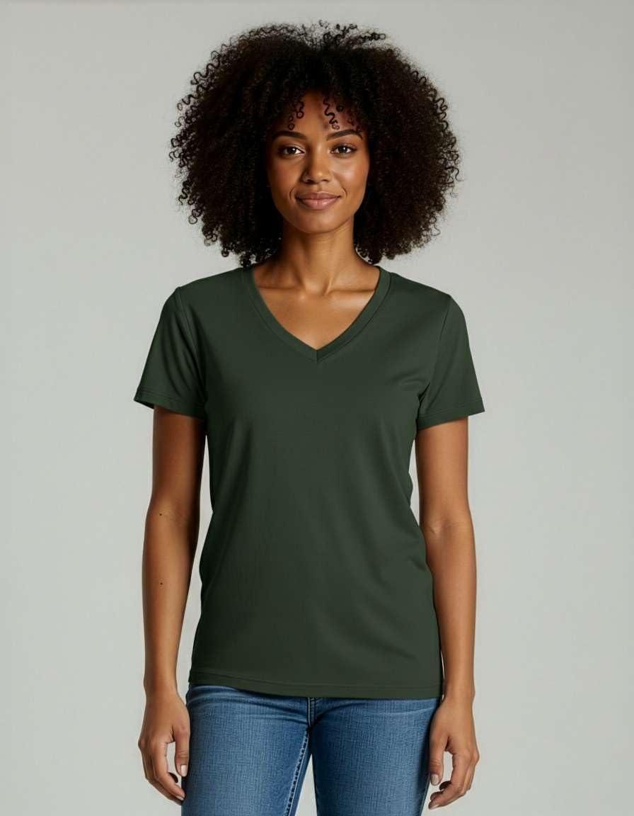image:image4 Pack Womens Cotton Short Sleeve V Neck T Shirts Casual Tops Basic TeesSet 3