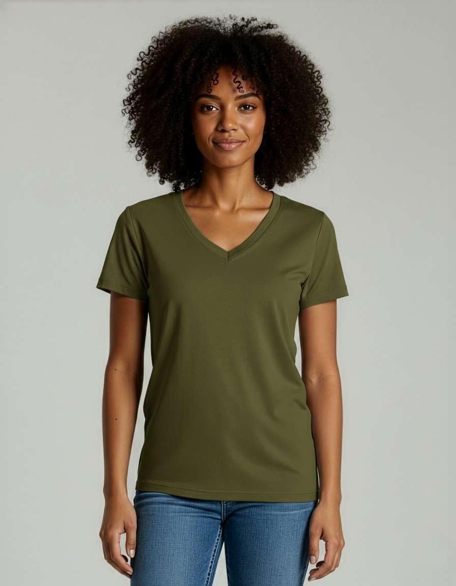 image:image4 Pack Womens Cotton Short Sleeve V Neck T Shirts Casual Tops Basic TeesSet 6