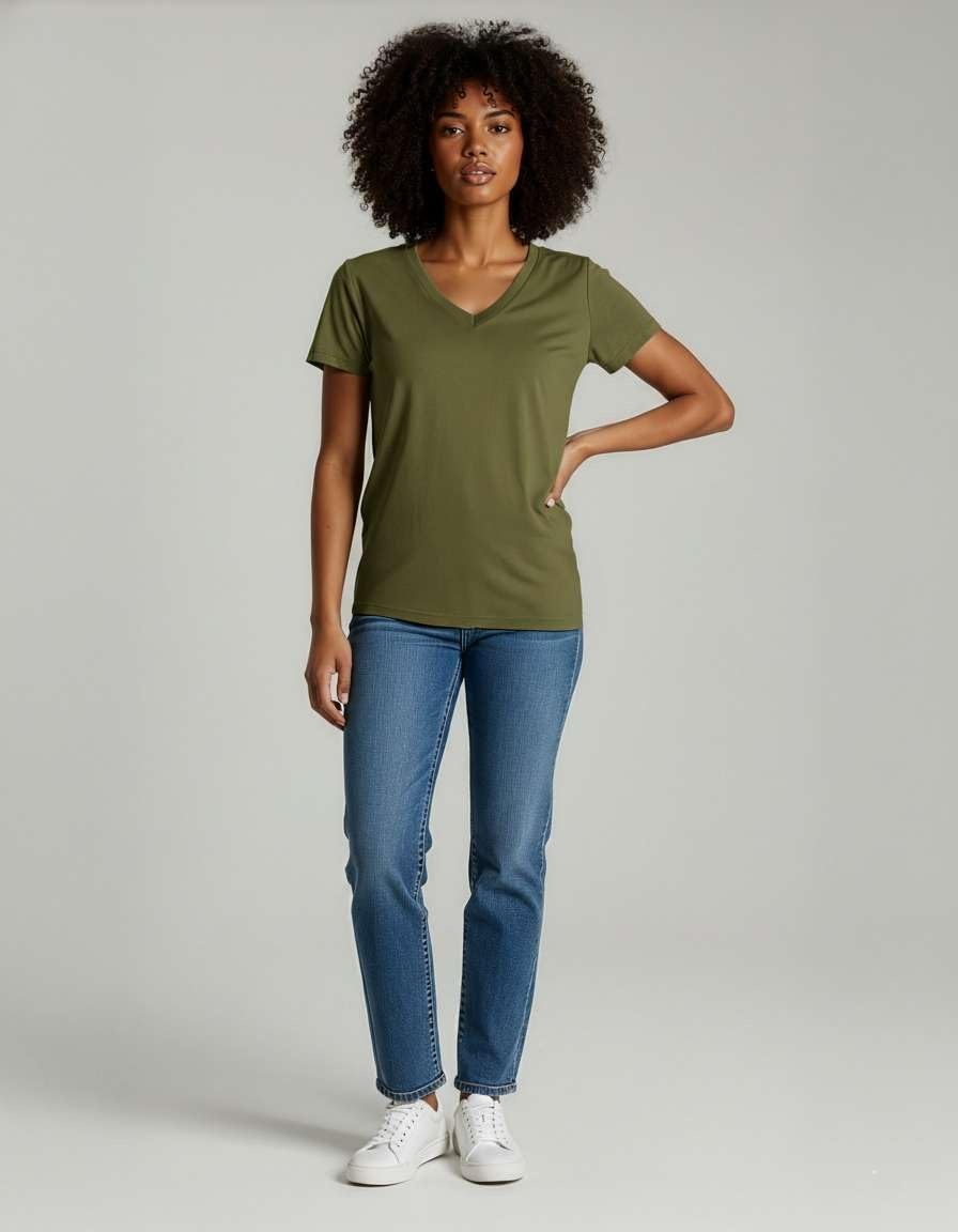 image:image4 Pack Womens Cotton Short Sleeve V Neck T Shirts Casual Tops Basic TeesSet 6