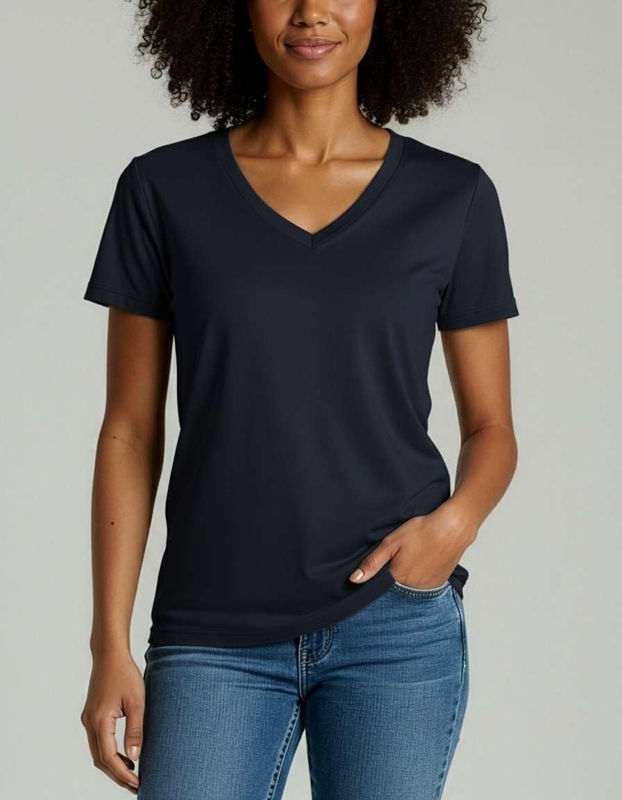 image:image4 Pack Womens Cotton Short Sleeve V Neck T Shirts Casual Tops Basic TeesSet 7
