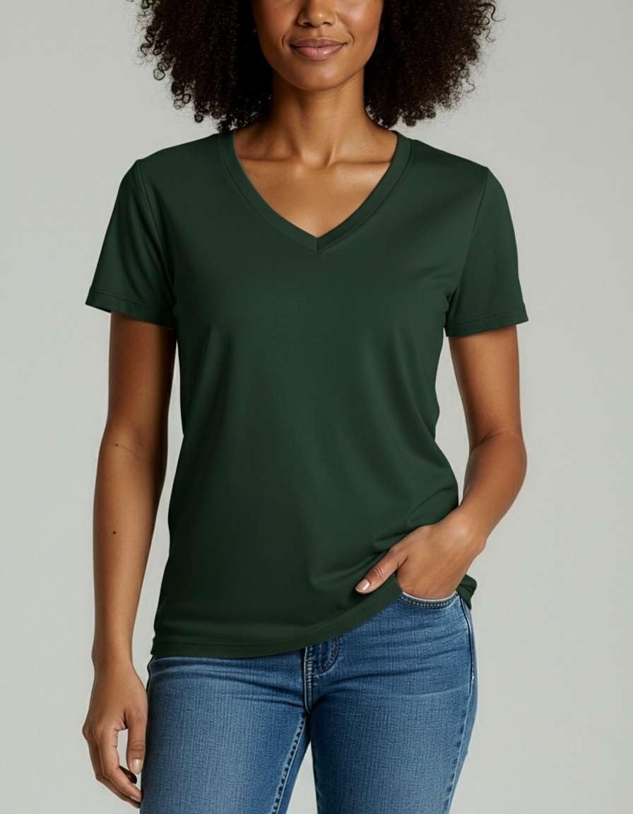 image:image4 Pack Womens Cotton Short Sleeve V Neck T Shirts Casual Tops Basic TeesSet 9