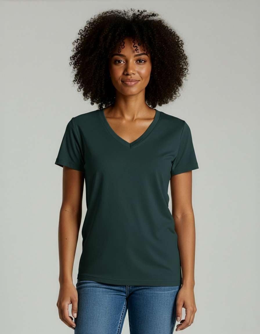image:image4 Pack Womens Cotton Short Sleeve V Neck T Shirts Casual Tops Basic TeesSet 9